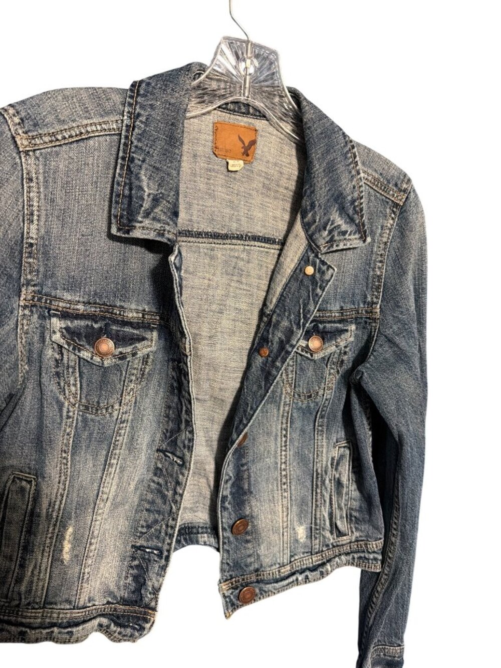 American Eagle Womens Distressed Denim Jacket - Picture 4 of 4